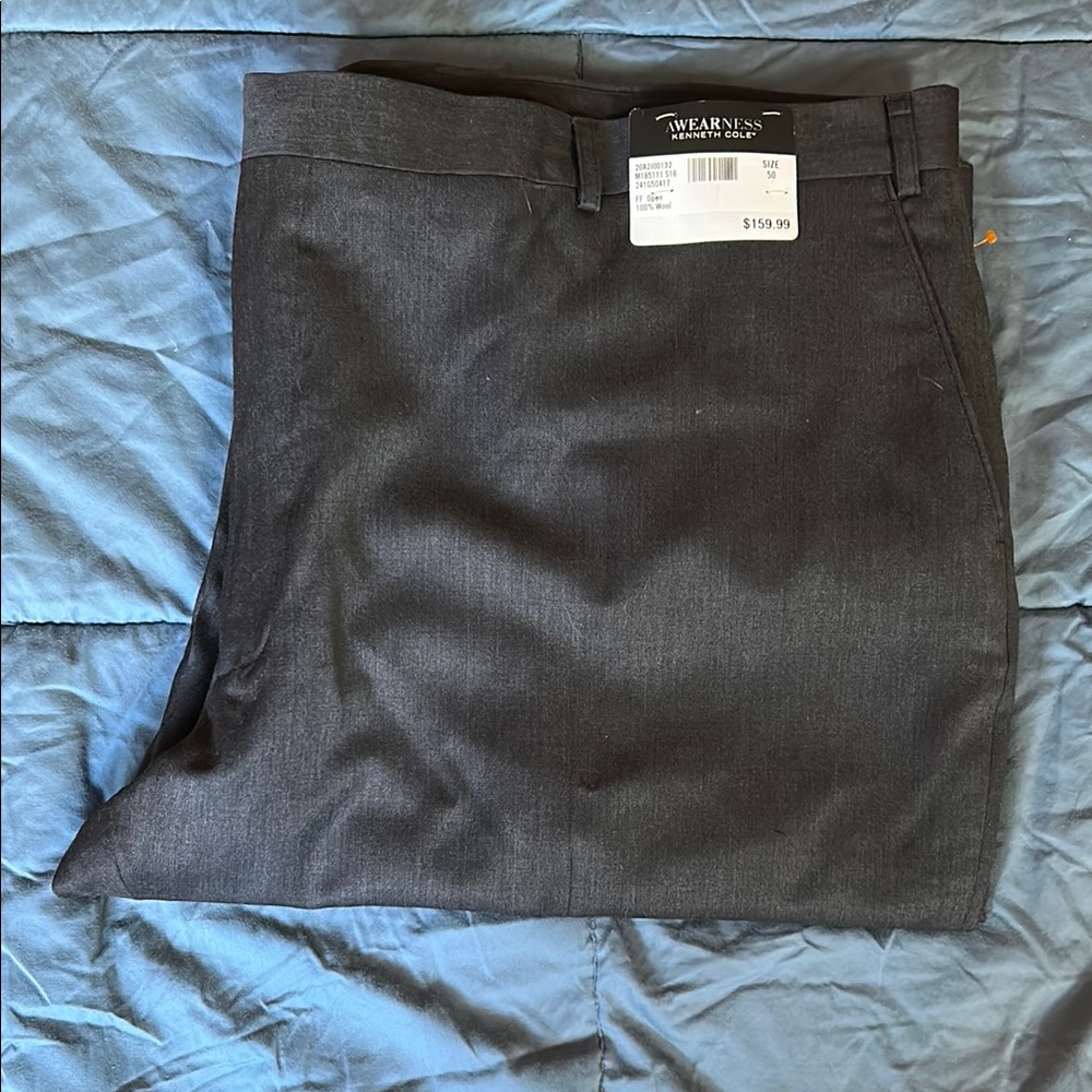 Kenneth Cole Men's Charcoal Dress Pants